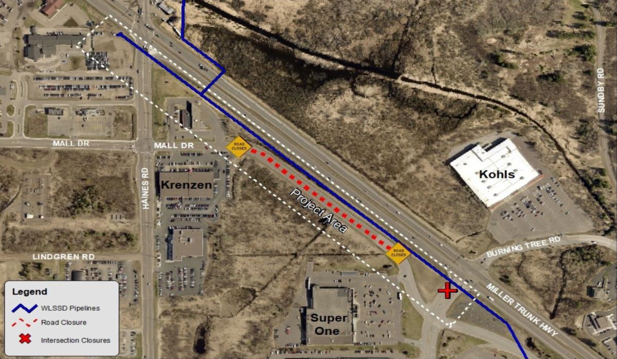 WLSSD sewer project to close a section of Mall Drive through August